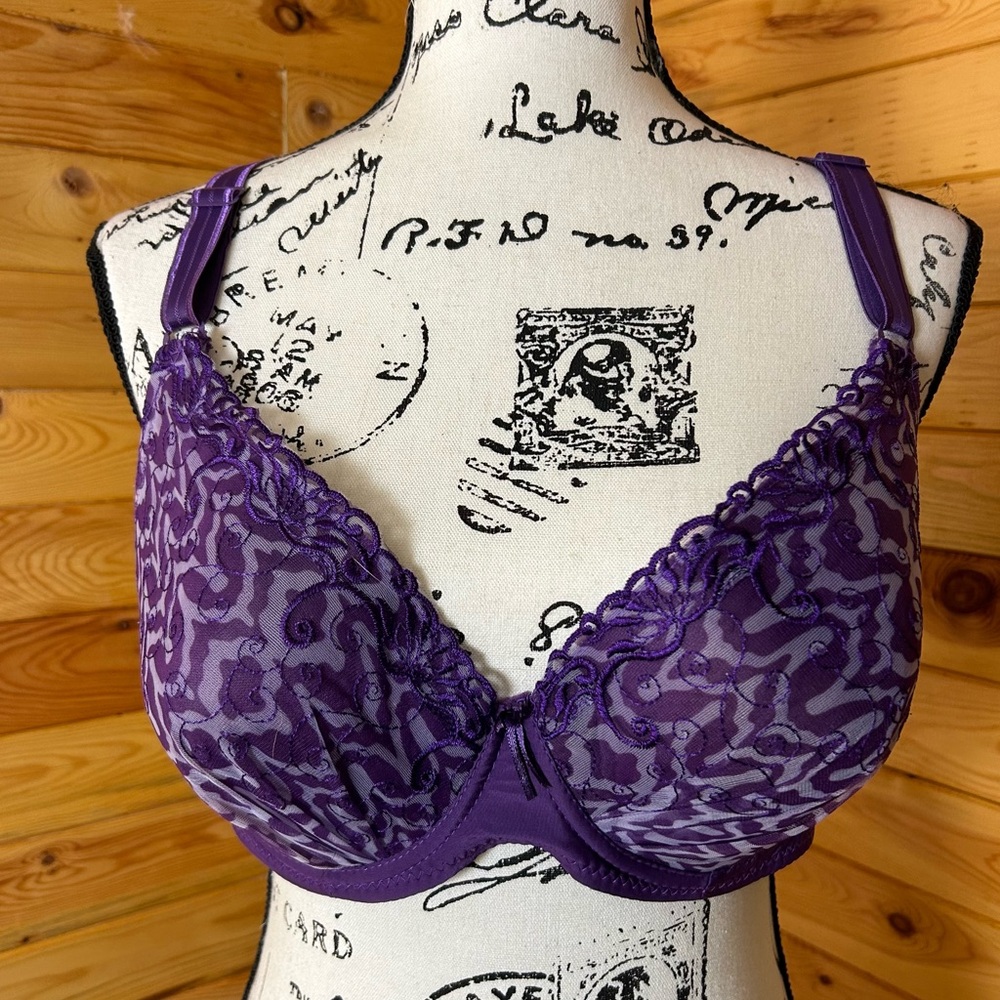 Purple printed women’s bra